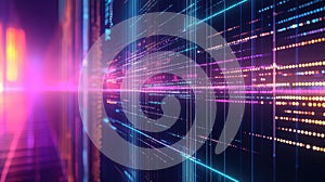 Digital data flowing stream abstract visualization technology background