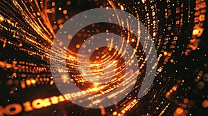 Digital data flowing tunnel abstract background