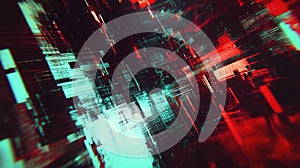 Digital data glitching abstract futuristic network background