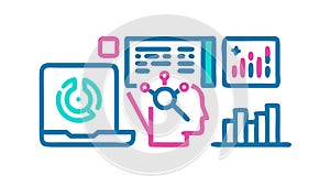 Digital Data Graph Lines, Business Analytics Visualization, vector design Generative AI