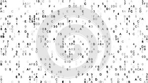 Digital data hex code symbols