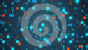 Digital data hex code symbols