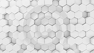 Digital data. Hexagon shape in structure of architecture technology concept on white background, 3d abstract illustration