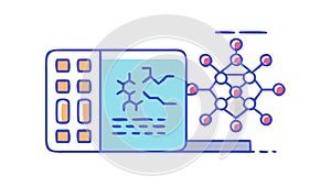 Digital Data Integration with Molecular Structure, Science Tech, vector design Generative AI