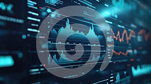 Digital data interface displaying financial market analytics