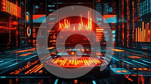 Digital data interface showing real time technology analysis