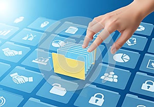 Digital Data Management and Cloud Storage Concept