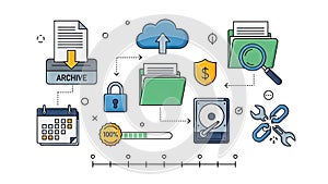 Cloud Storage and Data Security Concept Illustration