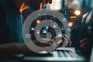 Digital Data Management Interactive Interface, Cloud Computing, Secure Network