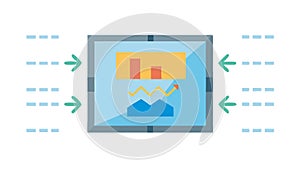 Digital Data Monitoring Icon, Information Display, Screen Analytics, vector design Generative AI