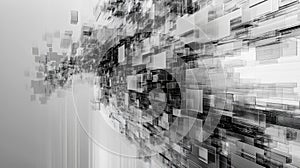 Digital data network connecting geometric elements background