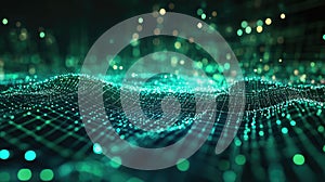 Digital data network connecting grid points in wave pattern