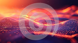 Digital data network connecting technology creating abstract waves