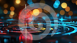 Digital data network connection abstract with light effects