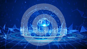 Digital data network connection cloud computing and global communication. 5g high speed connection data analysis. Technology data