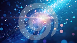 Digital data network connection transmitting light particles