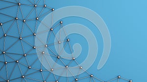Digital data and network connection triangle lines and spheres