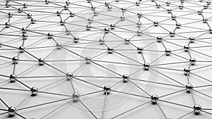 Digital data and network connection triangle lines and spheres
