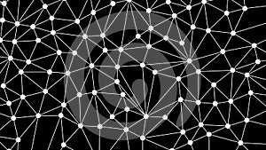 Digital data and network connection triangle lines and spheres i