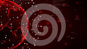 Digital data network connections and global communication. 5g high-speed connection data analysis. Technology data binary code