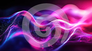 Digital data network displaying futuristic cyberpunk wave