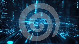 Digital data network lines creating abstract circuit board