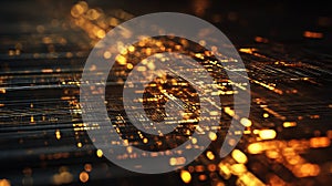 Digital data network lines creating abstract connection grid