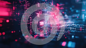 Digital data network lines creating abstract cyberspace