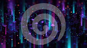 Digital data network transferring information technology concept