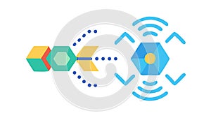 Digital data network vector, abstract technology connection system flow. vector design Generative AI