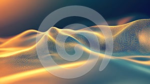 Digital data network waves flowing abstract technology background