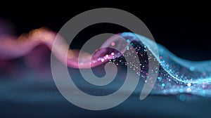 Digital data particle wave moving abstract technology background