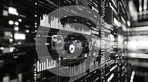 Digital data processing and analysis dashboard hud interface