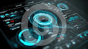 Digital data processing on futuristic user interface technology