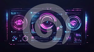 Digital data processing on holographic screen interface display