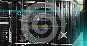 Digital data processing image over servers in data center