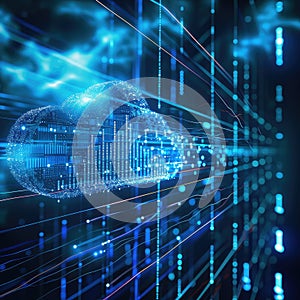 Digital Data Processing and Information Flow in a Virtual Cloud Environment: An Abstract Representation