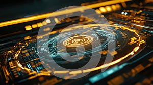 Digital data processing interface displaying cybernetic information