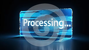 Digital Data Processing Interface Showing Progress Indicator