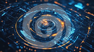 Digital data processing interface visualizing technology and ai concepts