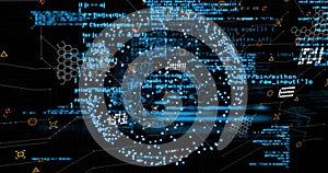 Digital data processing and network connections image over abstract background