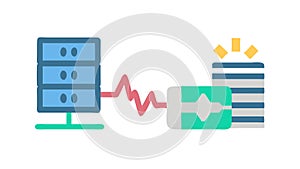 Digital Data Processing, Network Server Infrastructure, vector design Generative AI