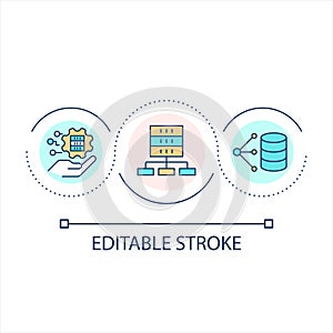Digital data secure storage loop concept icon