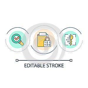 Digital data security loop concept icon