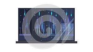 Digital Data Server Room Technology Art, vector design Generative AI