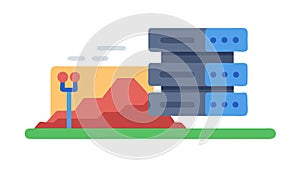 Digital Data Servers for Cloud Computing and Storage, vector design Generative AI