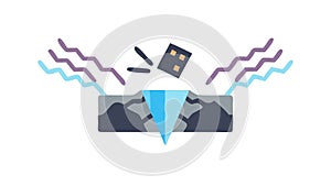 Digital Data Shredding Icon: Secure Information Disposal and Privacy, vector design Generative AI