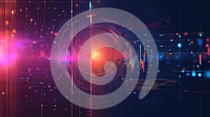 Digital data sound wave analysis visualization