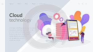 Cloud storage landing page template.