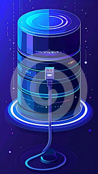 Digital Data Storage Server Isometric Icon